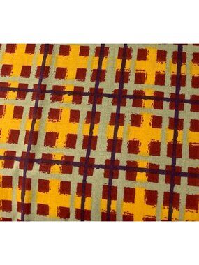 Orange & Red Plaid Cotton Fabric 1/2 yard x 42" Crafting Quilting Sewing